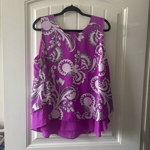 Kaari Blue Woman 2x Floral Sleeveless Blouse